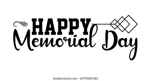 Happy Memorial Day National holiday t-shirt vector print ready file template design, happy memorial day isolated PNG white background design