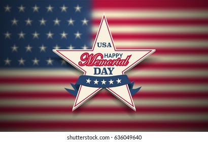 Happy Memorial Day, national holiday card background.