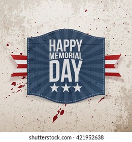 Happy Memorial Day paper Banner with Text