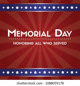 Happy memorial day poster flag american