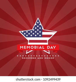 Happy memorial day poster flag american