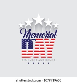 Happy Memorial Day. Remember And Honor. Vector illustration.