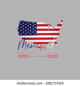 Happy Memorial Day. Remember And Honor. Vector illustration.