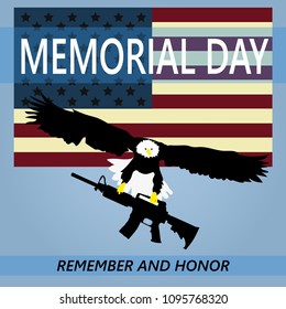 Happy Memorial day. Remember and honor. Vector illustration.