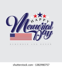Happy Memorial Day. Remember And Honor. Vector illustration.