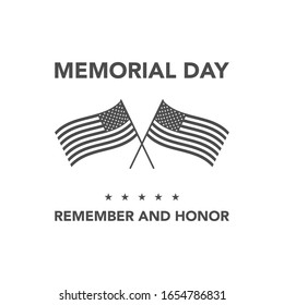 happy memorial day remember honor usa flag vector