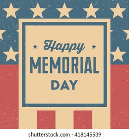 Happy Memorial Day. Retro Background