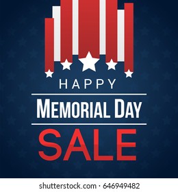 Happy Memorial Day Sale Vector illustration.