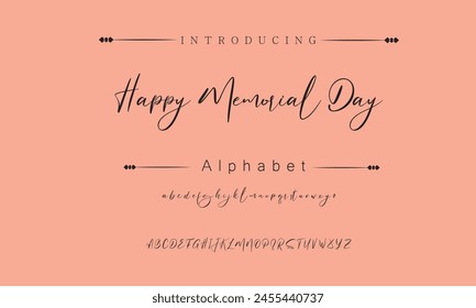 Happy Memorial Day Signature Font Caligrafía Logotype Script Brush Font Type Letras manuscritas