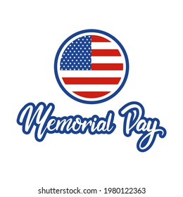 Happy Memorial Day  with star and element symbol , isolated on white background , Vector illustration EPS 10