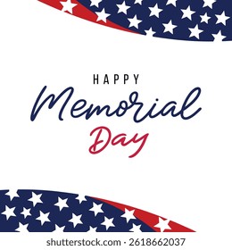 Happy Memorial Day Star Vector Graphics Illustrations