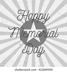 Happy Memorial Day Text on USA Flag