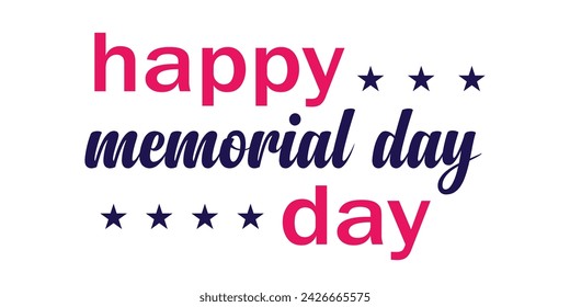 Happy Memorial Day Text Quote Typography usa american t shirt backround banner poster design vector illustration. svg