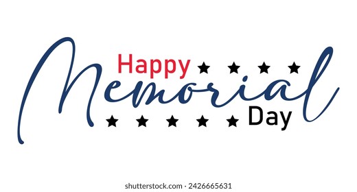 Happy Memorial Day Text Quote Typography usa american t shirt backround banner poster design vector illustration. svg