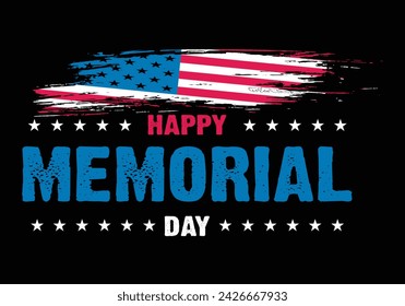 Happy Memorial Day Text Quote Typography usa american Flag t shirt backround banner poster design vector illustration. svg