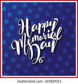 Happy Memorial Day type design. EPS 10 vector.