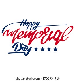 Happy memorial day typography. Perfect graphic resources for landing page website and mobile app