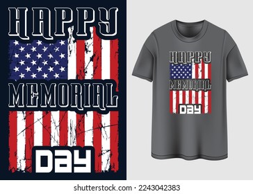 Happy Memorial day Typography T-shirt design