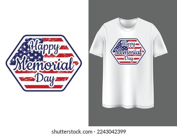 Happy Memorial day Typography T-shirt design