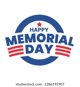 Happy memorial day US vector logo