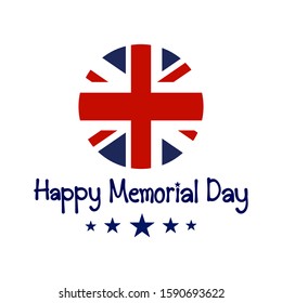 Happy Memorial day with USA flag. Vector illustration 