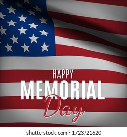 Happy Memorial Day with USA flag. Vector illustration.