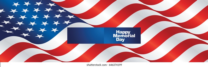 Happy Memorial Day USA Flag Two Fold Greeting Card