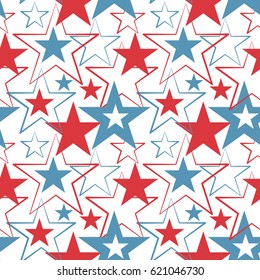 Happy memorial day USA, a national American holiday, seamless background, vector illustration