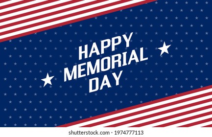 happy memorial day, usa patriotic vector poster or greetings card