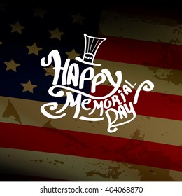 Happy Memorial Day vector background.  Memorial day greeting card