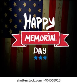 Happy Memorial Day vector background.  Memorial day greeting card
