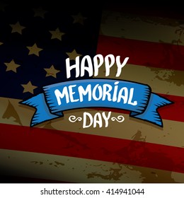 Happy Memorial Day vector background. Memorial day greeting card