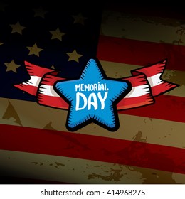 Happy Memorial Day vector background. Memorial day greeting card