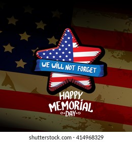Happy Memorial Day vector background. Memorial day greeting card