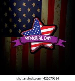 Happy Memorial Day vector background. Memorial day greeting card. USA memorial day banner.