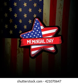 Happy Memorial Day vector background. Memorial day greeting card. USA memorial day banner.