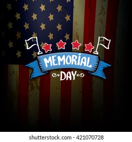Happy Memorial Day vector background. Memorial day greeting card. USA memorial day banner.