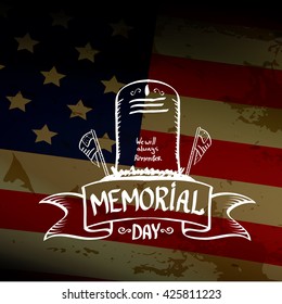 Happy Memorial Day vector background . Memorial day greeting card background. USA memorial day label. Memorial day banner
