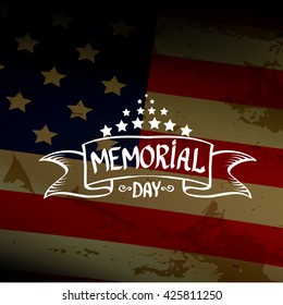 Happy Memorial Day vector background . Memorial day greeting card background. USA memorial day label. Memorial day banner