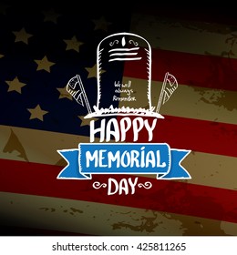 Happy Memorial Day vector background . Memorial day greeting card background. USA memorial day label. Memorial day banner