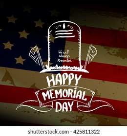 Happy Memorial Day vector background . Memorial day greeting card background. USA memorial day label. Memorial day banner