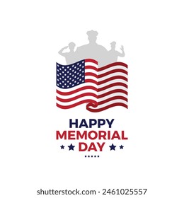 Happy Memorial Day Vektorgrafik Design | Minimales Design | Amerikanische Festliche Musik | amerikanische Flagge