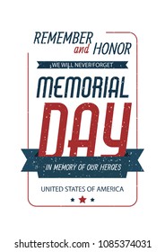 Happy Memorial Day. Vector illustration