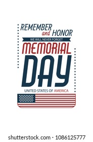 Happy Memorial Day. Vector illustration