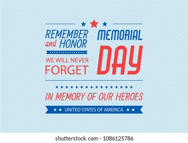 Happy Memorial Day. Vector illustration
