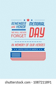 Happy Memorial Day. Vector illustration