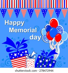 Happy Memorial day. Vector illustration