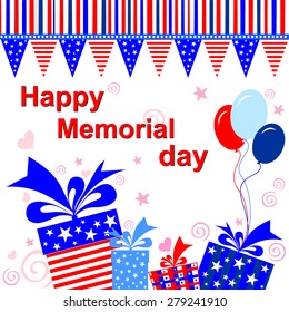 Happy Memorial day. Vector illustration