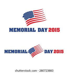 Happy Memorial Day Vector and Patriotic American Flag