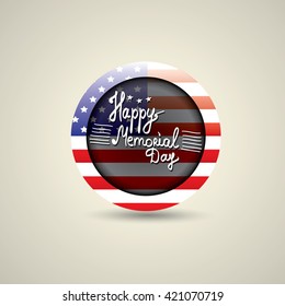 Happy Memorial Day vector round badge or sticker . Memorial day greeting card background. USA memorial day round label.